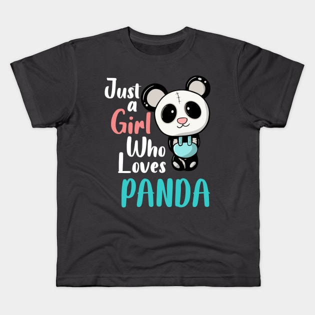 Just a Girl Who Loves Panda Kids T-Shirt by Artmoo